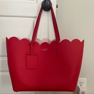 Kate Spade Red Scallop Tote